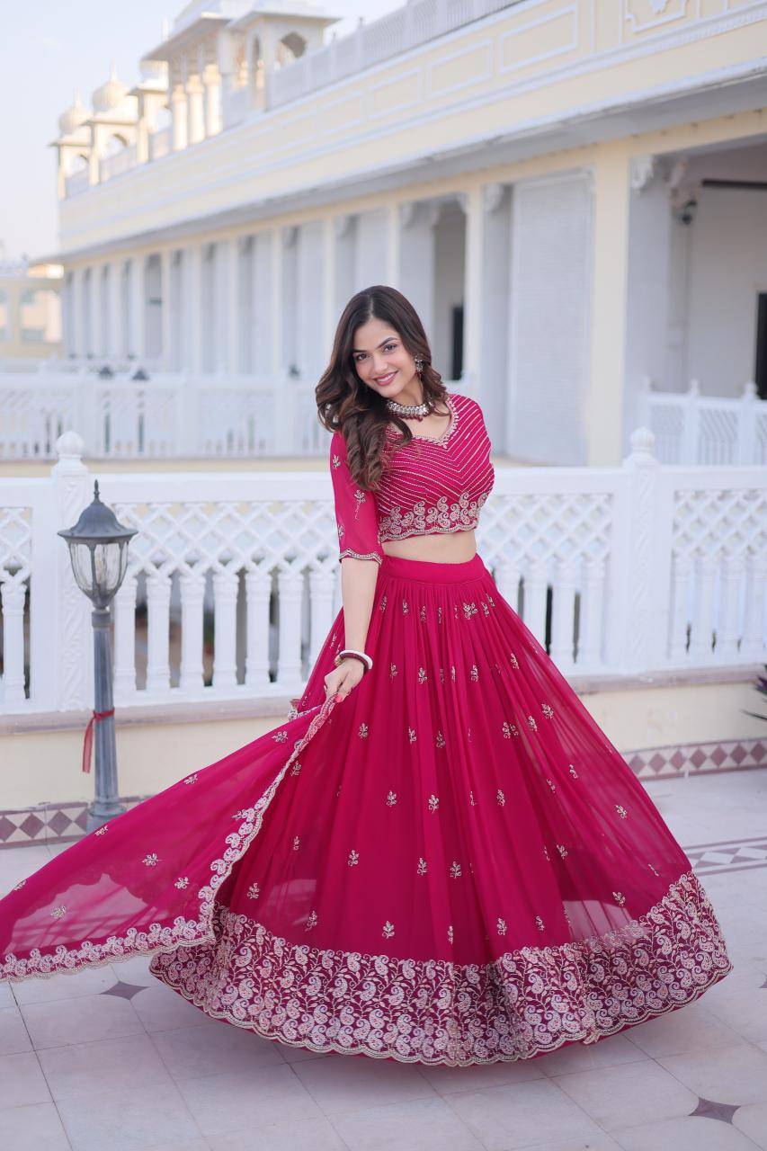 KA 5064 Sequins red Wholesale designer lehengha choli in Mumbai